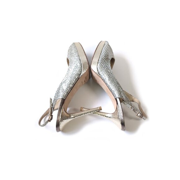 JIMMY CHOO 40 'Nova' Champagne Slingback 100mm Heels Womens Size 9 - Picture 7 of 10